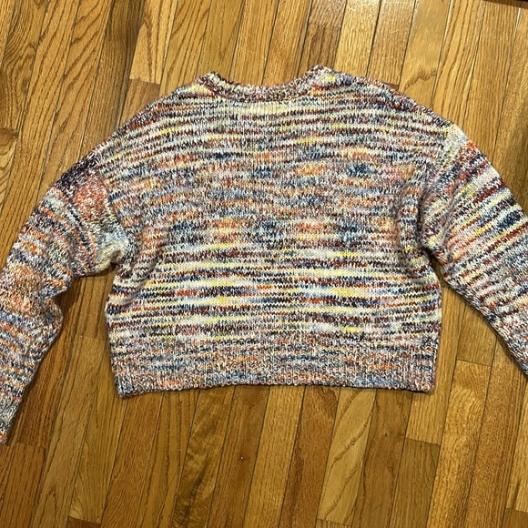 Pink Speckle Crew Knit Cropped Sweater - Picture 3 of 3